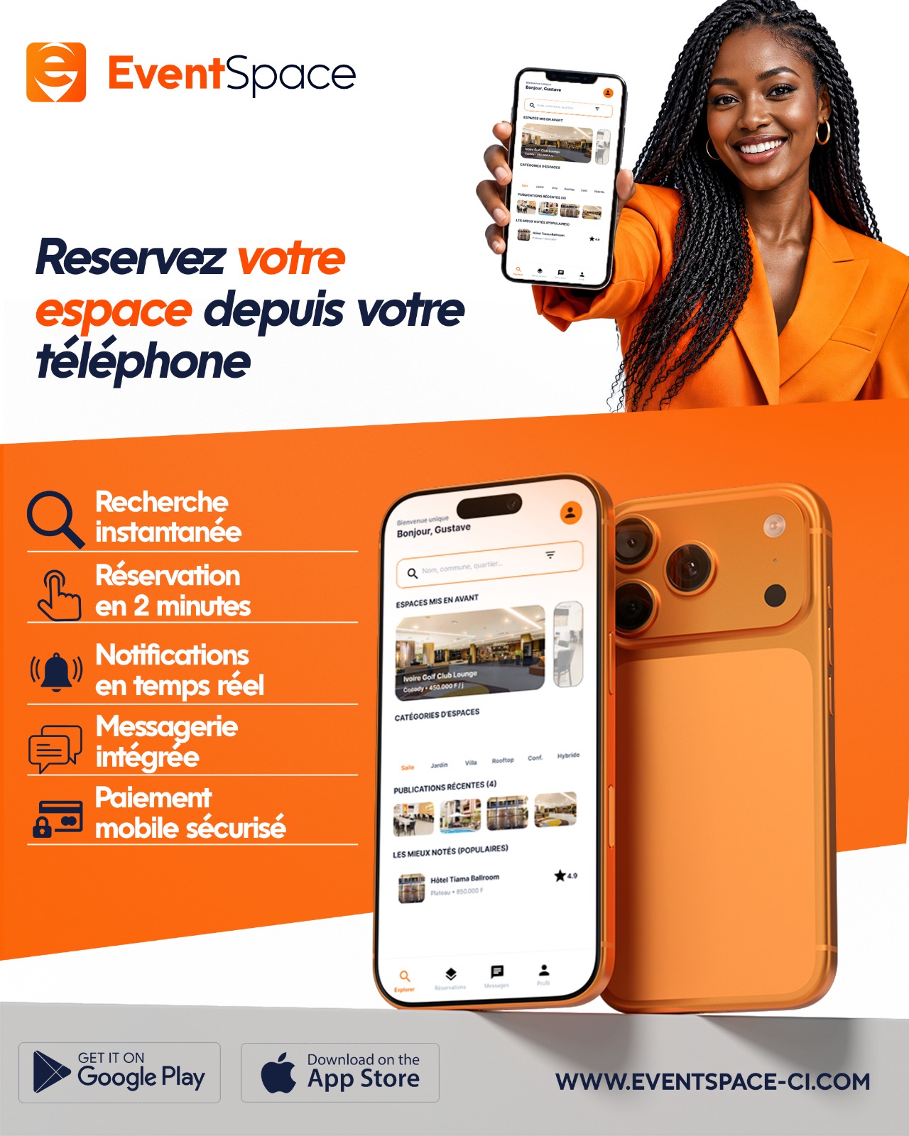 Application EventSpace : réservez votre espace depuis votre téléphone